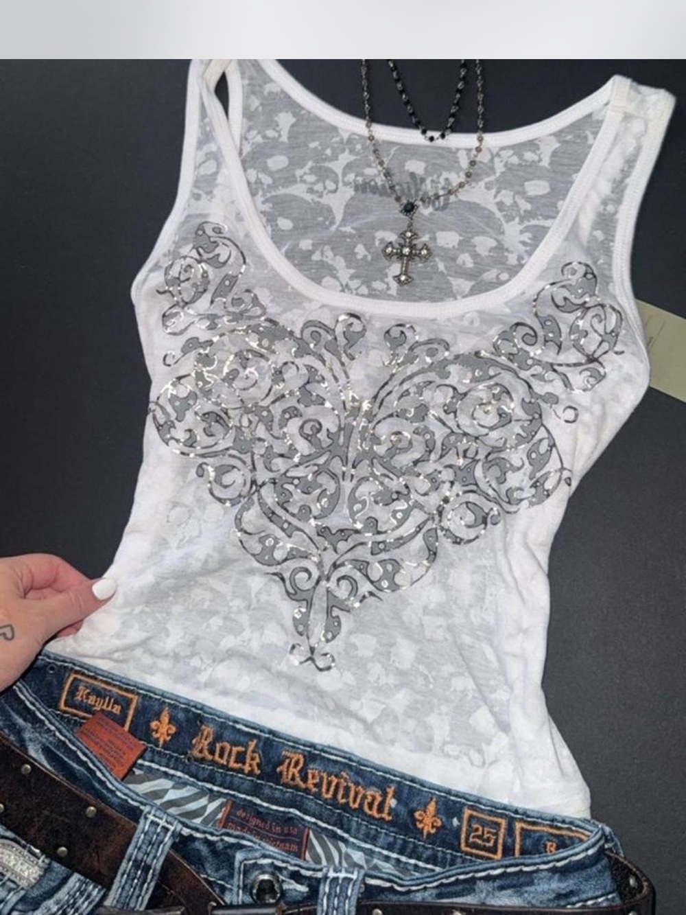 NWT Archival Affliction Skull Foiled Bodysuit